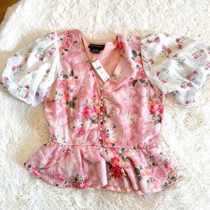 Anthropologie Hermant & Nandita Pink Blouse NWT